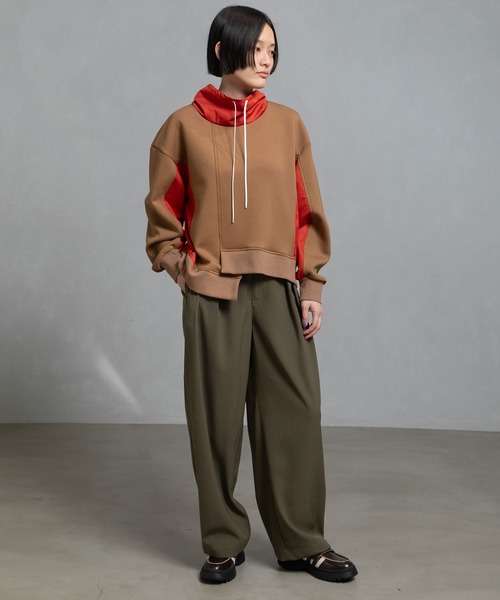 MARECHAL TERRE(マルシャルテル)の「ドッキングアシンメトリートップス(Tシャツ/カットソー・レディース・キャメル/カーキ/ブラック/ライトグレー・MEDIUM)」の9枚目の写真