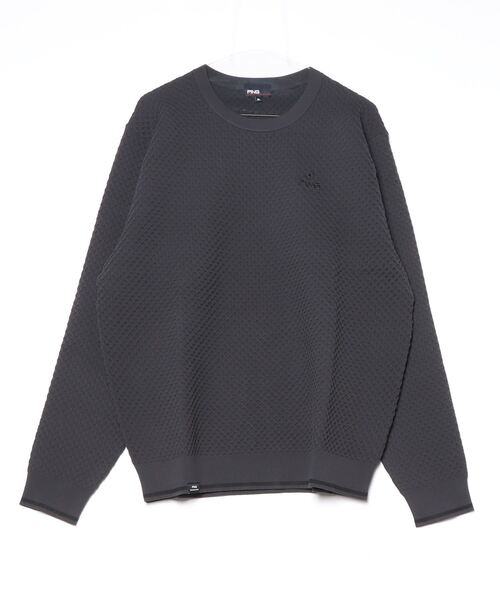 PING（ピン）の「ピン  ハチノス編みクルーネックニット（ニット/セーター・メンズ・ホワイト/グレー・M/L/LL/3L）」の2枚目の写真
