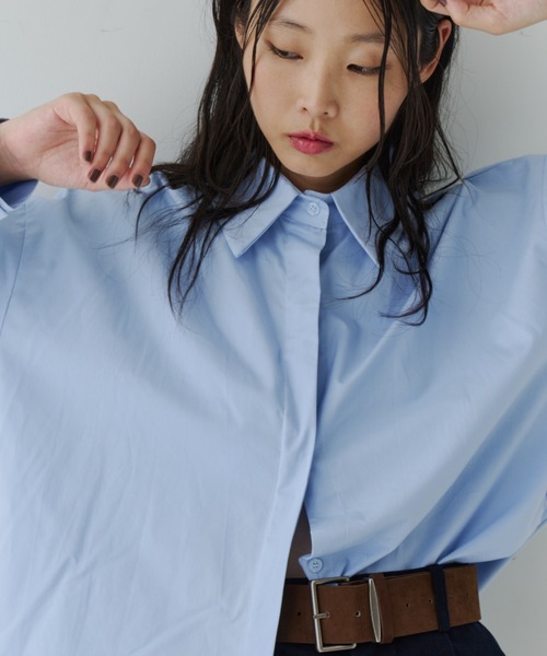 NUJOH（ヌゾ）の「Essential Oversized Shirt / エッセンシャルオーバーサイズシャツ（シャツ/ブラウス・レディース・ブルー/ブラック/ホワイト・FREE）」の3枚目の写真