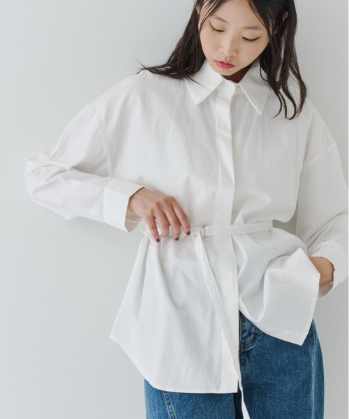NUJOH（ヌゾ）の「Essential Oversized Shirt / エッセンシャルオーバーサイズシャツ（シャツ/ブラウス・レディース・ブルー/ブラック/ホワイト・FREE）」の8枚目の写真