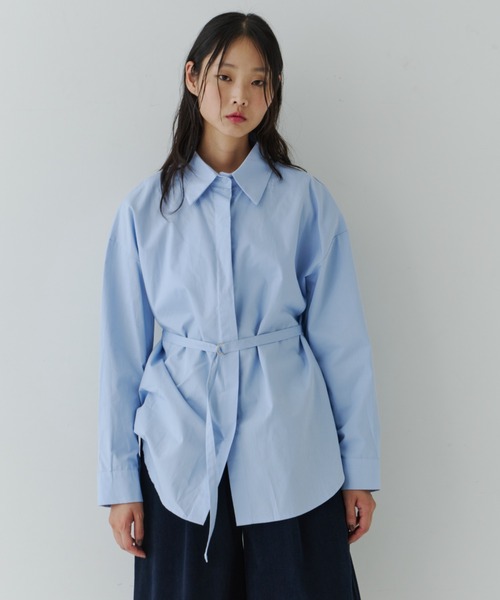 NUJOH（ヌゾ）の「Essential Oversized Shirt / エッセンシャルオーバーサイズシャツ（シャツ/ブラウス・レディース・ブルー/ブラック/ホワイト・FREE）」の11枚目の写真