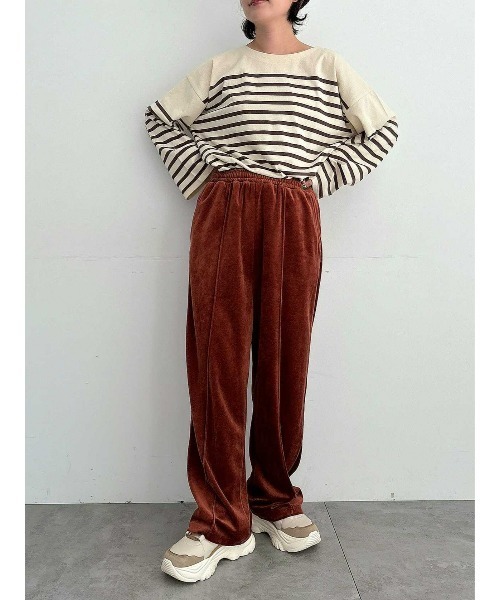 SM2（エスエムツー）の「ラビットベロアイージーパンツ（その他パンツ・レディース・ブラック/グレー/ブラウン/ダークオレンジ・F）」の9枚目の写真