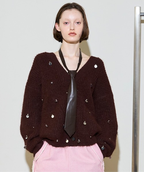 MAISON SPECIAL（メゾンスペシャル）の「Spangle Knit Cardigan / スパングルニットカーディガン（カーディガン/ボレロ・レディース・ブルー/グレー/ブラウン・FREE）」の3枚目の写真