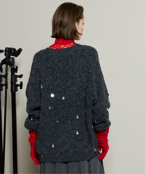 MAISON SPECIAL（メゾンスペシャル）の「Spangle Knit Cardigan / スパングルニットカーディガン（カーディガン/ボレロ・レディース・ブルー/グレー/ブラウン・FREE）」の5枚目の写真