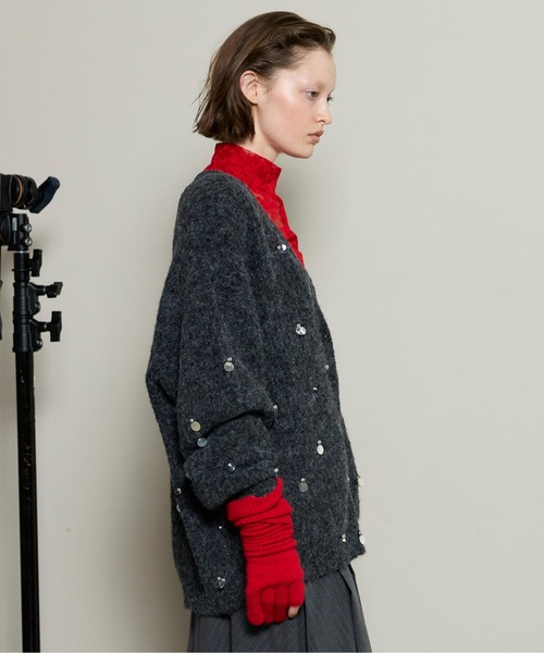MAISON SPECIAL（メゾンスペシャル）の「Spangle Knit Cardigan / スパングルニットカーディガン（カーディガン/ボレロ・レディース・ブルー/グレー/ブラウン・FREE）」の4枚目の写真
