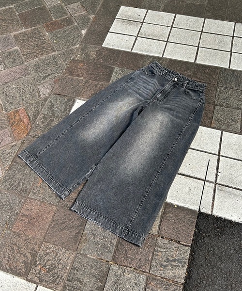 UNDERSTATEMENTs（アンダーステイトメント）の「【ユニセックス】ヴィンテージブラストワイドデニムパンツ（デニムパンツ・メンズ・ブルー/ブラック・SMALL/LARGE/MEDIUM）」の17枚目の写真