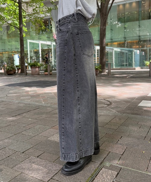 UNDERSTATEMENTs（アンダーステイトメント）の「【ユニセックス】ヴィンテージブラストワイドデニムパンツ（デニムパンツ・メンズ・ブルー/ブラック・SMALL/LARGE/MEDIUM）」の7枚目の写真