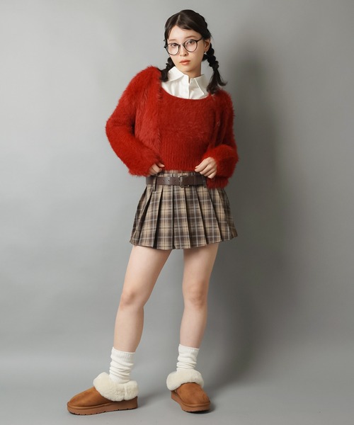 SPINNS(スピンズ)の「甘すぎないが正解◎トラッド映えチェックミニスカ(スカート・レディース・ブラウン/グレー・ONESIZE)」の8枚目の写真