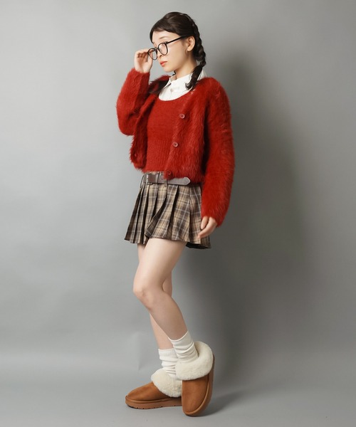 SPINNS(スピンズ)の「甘すぎないが正解◎トラッド映えチェックミニスカ(スカート・レディース・ブラウン/グレー・ONESIZE)」の9枚目の写真