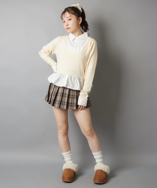 SPINNS(スピンズ)の「甘すぎないが正解◎トラッド映えチェックミニスカ(スカート・レディース・ブラウン/グレー・ONESIZE)」の19枚目の写真