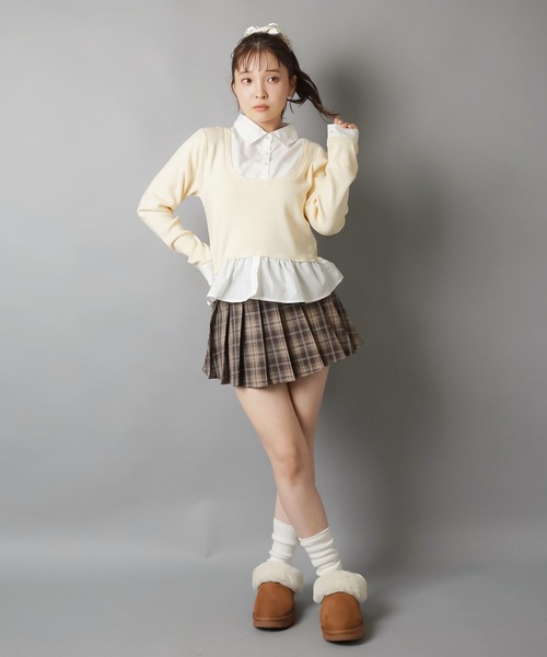 SPINNS(スピンズ)の「甘すぎないが正解◎トラッド映えチェックミニスカ(スカート・レディース・ブラウン/グレー・ONESIZE)」の21枚目の写真