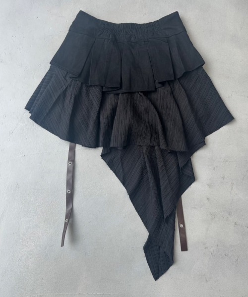 Y2K SYNAPSE FACTORY（ワイツーケー シナプスファクトリー）の「【イレギュラーヘム】レイヤードスカート（スカート・レディース・ブラウン/ブラック・FREE）」の9枚目の写真