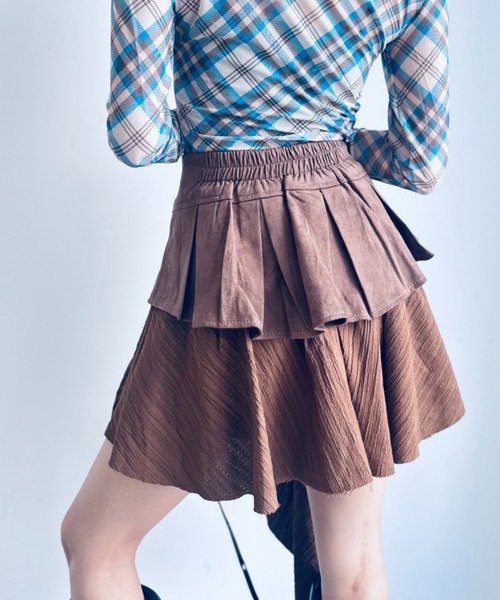 Y2K SYNAPSE FACTORY（ワイツーケー シナプスファクトリー）の「【イレギュラーヘム】レイヤードスカート（スカート・レディース・ブラウン/ブラック・FREE）」の13枚目の写真