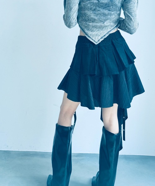 Y2K SYNAPSE FACTORY（ワイツーケー シナプスファクトリー）の「【イレギュラーヘム】レイヤードスカート（スカート・レディース・ブラウン/ブラック・FREE）」の16枚目の写真