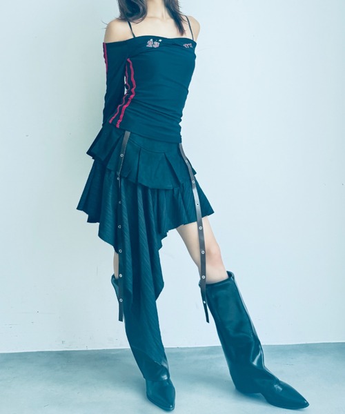 Y2K SYNAPSE FACTORY（ワイツーケー シナプスファクトリー）の「【イレギュラーヘム】レイヤードスカート（スカート・レディース・ブラウン/ブラック・FREE）」の18枚目の写真