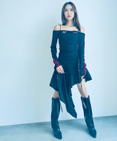 Y2K SYNAPSE FACTORY（ワイツーケー シナプスファクトリー）の「【イレギュラーヘム】レイヤードスカート（スカート・レディース・ブラウン/ブラック・FREE）」の19枚目の写真