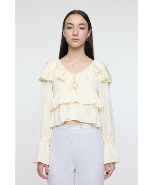 MOUSSY(マウジー)の「PETAL ブラウス(シャツ/ブラウス・レディース・ブラック/アイボリー/オレンジ系その他・FREE)」の10枚目の写真