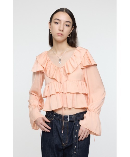 MOUSSY(マウジー)の「PETAL ブラウス(シャツ/ブラウス・レディース・ブラック/アイボリー/オレンジ系その他・FREE)」の13枚目の写真