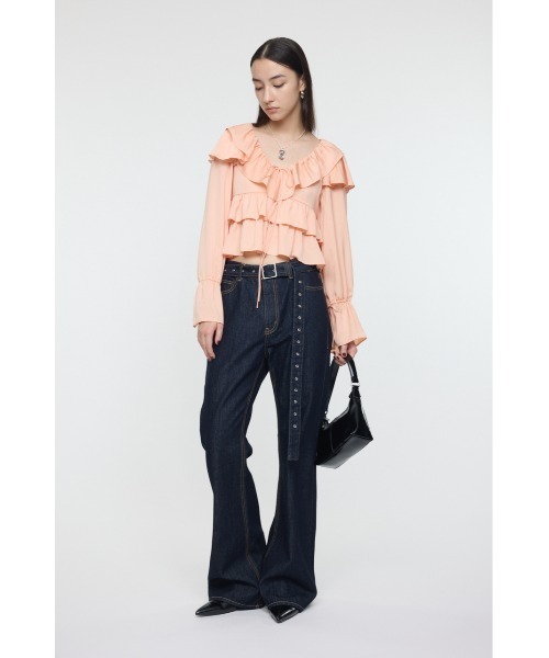 MOUSSY(マウジー)の「PETAL ブラウス(シャツ/ブラウス・レディース・ブラック/アイボリー/オレンジ系その他・FREE)」の15枚目の写真