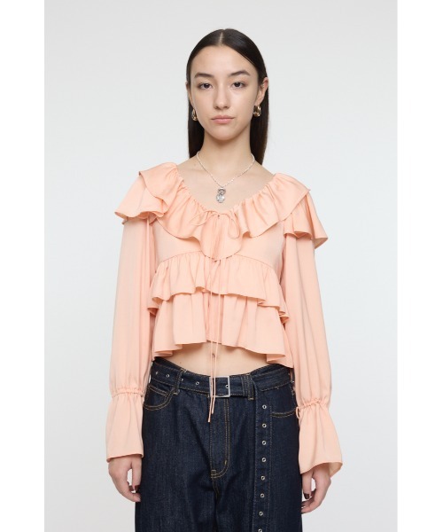 MOUSSY(マウジー)の「PETAL ブラウス(シャツ/ブラウス・レディース・ブラック/アイボリー/オレンジ系その他・FREE)」の16枚目の写真
