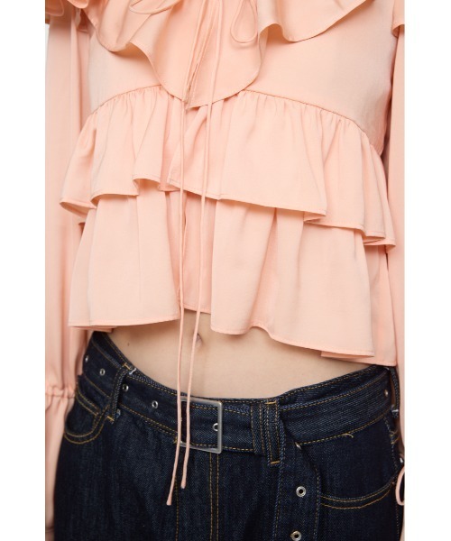 MOUSSY(マウジー)の「PETAL ブラウス(シャツ/ブラウス・レディース・ブラック/アイボリー/オレンジ系その他・FREE)」の4枚目の写真