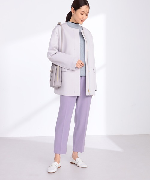 GALLORIA（ギャローリア）の「ダンボール　ノーカラーコート（ノーカラーコート・レディース・ネイビー/シルバーグレー・S/M/L/LL）」の6枚目の写真