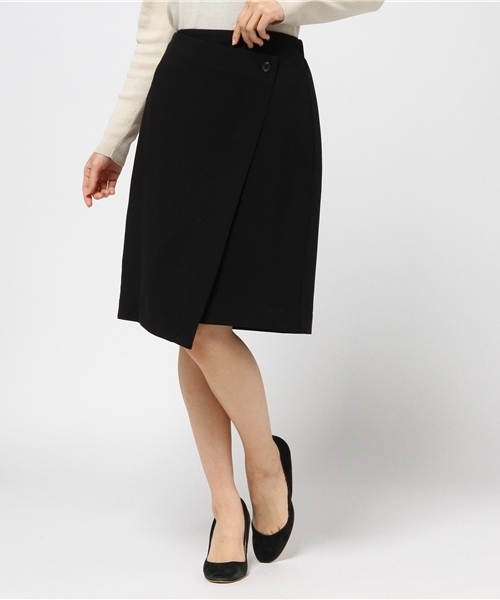 OSMOSIS（オズモーシス）の「rsk627-ﾚｲﾔｰﾄﾞﾗｯﾌﾟｽｶｰﾄ（スカート・レディース・ブラック/グレー/キャメル・FREE）」の4枚目の写真