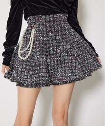 ツイードフレアスコートショートパンツ 秋服 冬服