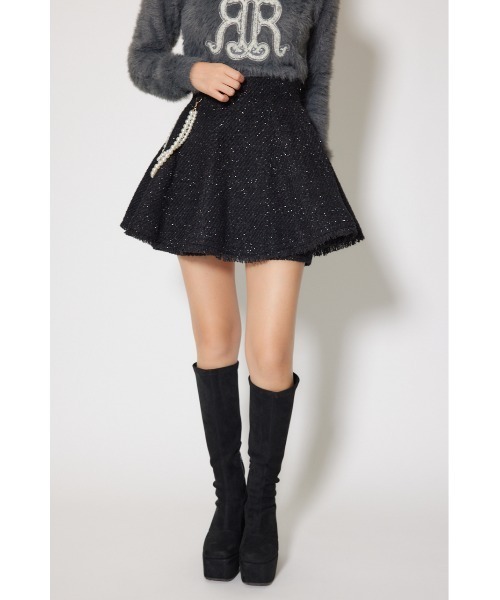 rienda(リエンダ)の「ツイードフレアスコートショートパンツ 秋服 冬服(スカート・レディース・ブラック系その他/ブラック/ベージュ・SMALL/X-SMALL/MEDIUM)」の11枚目の写真