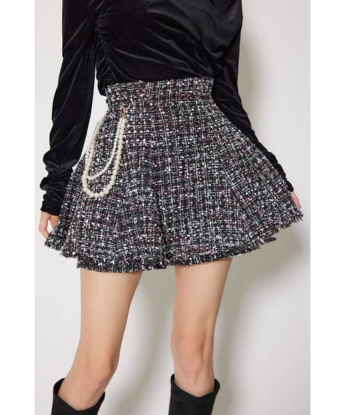rienda(リエンダ)の「ツイードフレアスコートショートパンツ 秋服 冬服(スカート・レディース・ブラック系その他/ブラック/ベージュ・SMALL/X-SMALL/MEDIUM)」の14枚目の写真