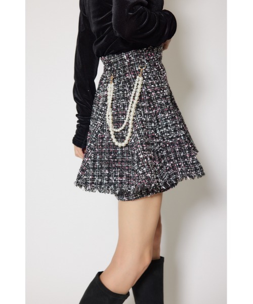 rienda(リエンダ)の「ツイードフレアスコートショートパンツ 秋服 冬服(スカート・レディース・ブラック系その他/ブラック/ベージュ・SMALL/X-SMALL/MEDIUM)」の7枚目の写真