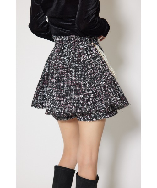 rienda(リエンダ)の「ツイードフレアスコートショートパンツ 秋服 冬服(スカート・レディース・ブラック系その他/ブラック/ベージュ・SMALL/X-SMALL/MEDIUM)」の8枚目の写真