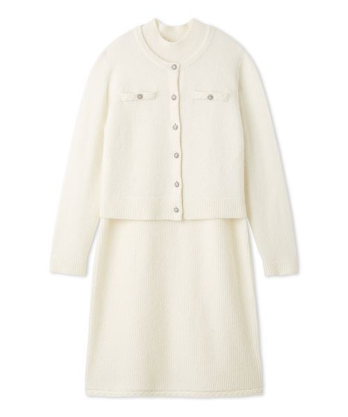 CELFORD(セルフォード)の「スパークルミニニットワンピースセット(ワンピース・レディース・オフホワイト/グリーン・38/36)」の1枚目の写真