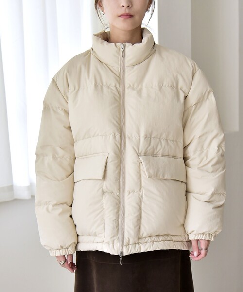 セール】quaranciel: フーディー & ハイネック 2way ショート ダウン