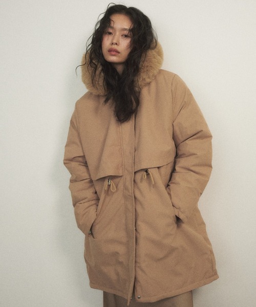 フェイクファー付きミドルコート（モッズコート）｜Shelly island