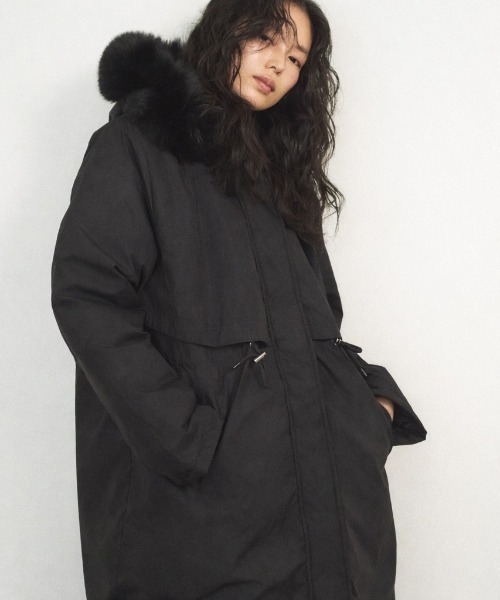 フェイクファー付きミドルコート（モッズコート）｜Shelly island