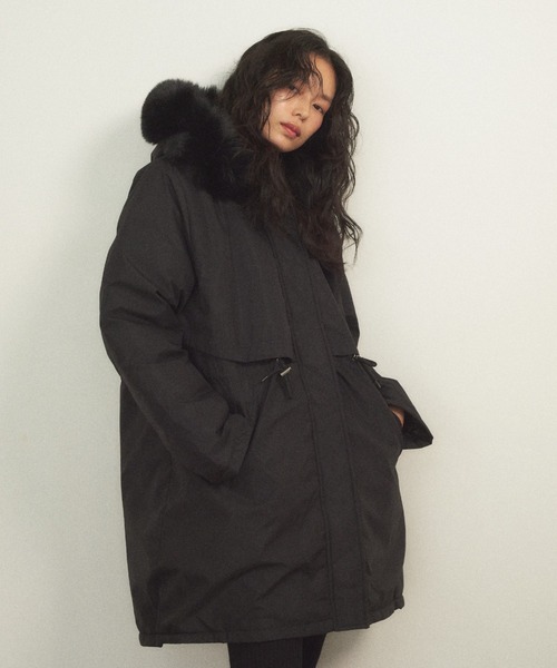 フェイクファー付きミドルコート（モッズコート）｜Shelly island