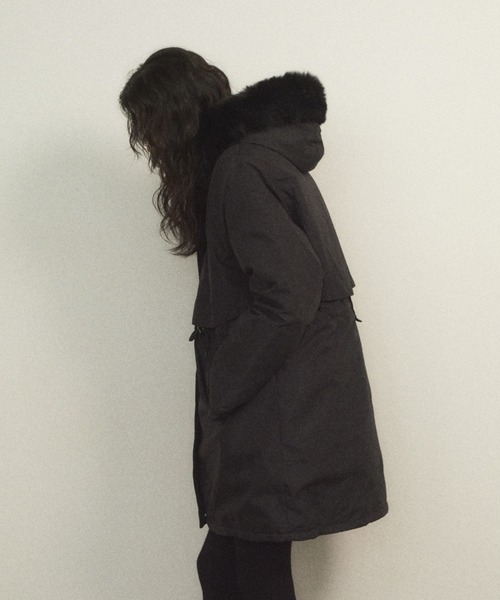 Shelly island（シェリーアイランド）の「フェイクファー付きミドルコート（モッズコート・レディース・ベージュ/ブラック・FREE）」の22枚目の写真