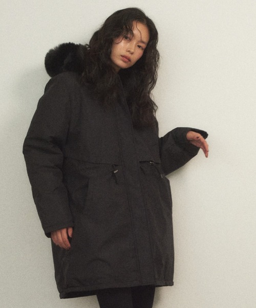 フェイクファー付きミドルコート（モッズコート）｜Shelly island