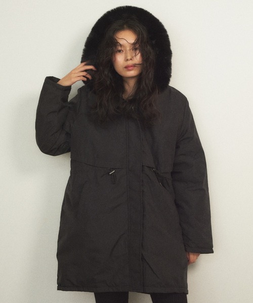 フェイクファー付きミドルコート（モッズコート）｜Shelly island