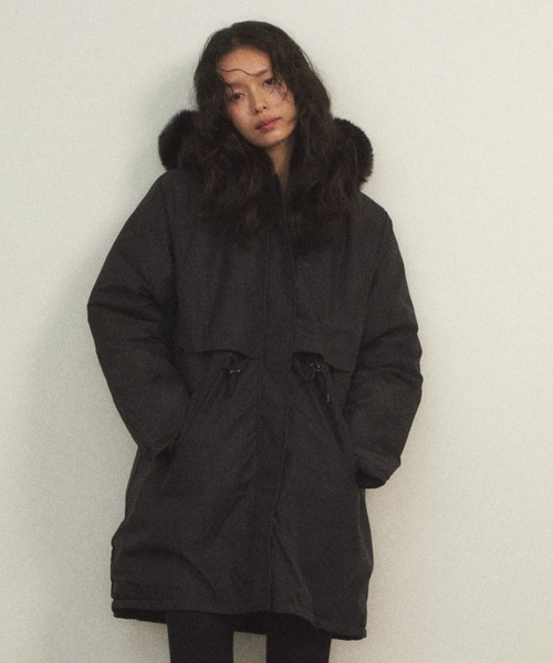 フェイクファー付きミドルコート（モッズコート）｜Shelly island
