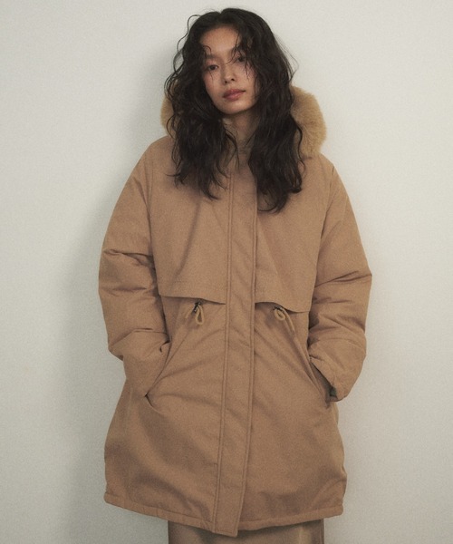 フェイクファー付きミドルコート（モッズコート）｜Shelly island
