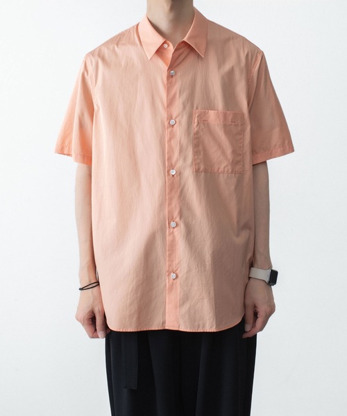 ATTACHMENT(アタッチメント)の「140/2 ギザブロード S/S SHIRT / 140/2 GIZA BROAD S/S SHIRT(シャツ/ブラウス・メンズ・ブラック/ホワイト/ライトオレンジ系・2/1/3/4)」の3枚目の写真