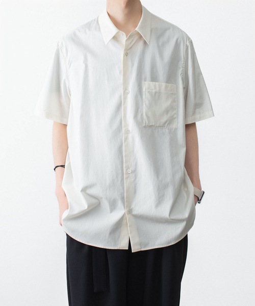 ATTACHMENT(アタッチメント)の「140/2 ギザブロード S/S SHIRT / 140/2 GIZA BROAD S/S SHIRT(シャツ/ブラウス・メンズ・ブラック/ホワイト/ライトオレンジ系・2/1/3/4)」の5枚目の写真