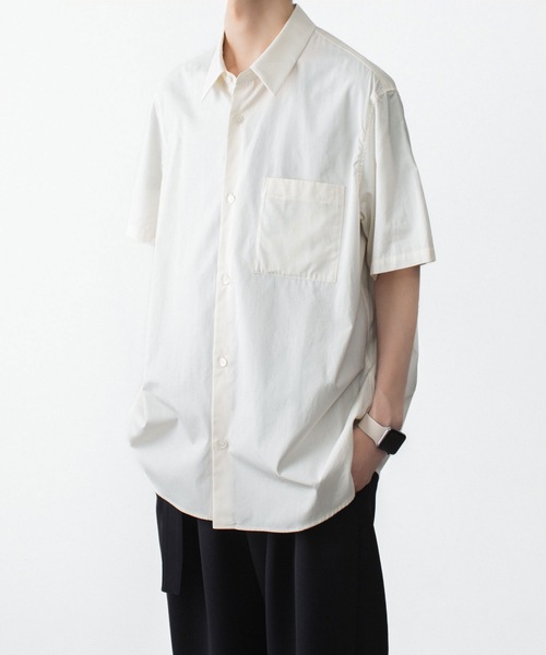 ATTACHMENT(アタッチメント)の「140/2 ギザブロード S/S SHIRT / 140/2 GIZA BROAD S/S SHIRT(シャツ/ブラウス・メンズ・ブラック/ホワイト/ライトオレンジ系・2/1/3/4)」の6枚目の写真
