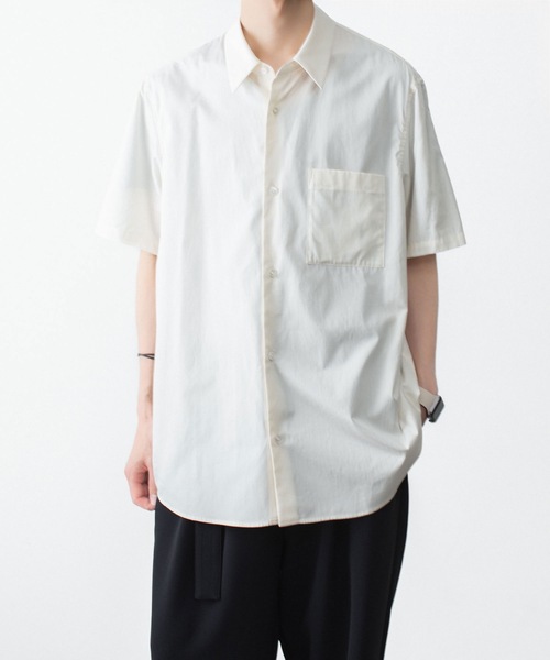ATTACHMENT(アタッチメント)の「140/2 ギザブロード S/S SHIRT / 140/2 GIZA BROAD S/S SHIRT(シャツ/ブラウス・メンズ・ブラック/ホワイト/ライトオレンジ系・2/1/3/4)」の7枚目の写真