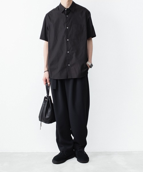 ATTACHMENT(アタッチメント)の「140/2 ギザブロード S/S SHIRT / 140/2 GIZA BROAD S/S SHIRT(シャツ/ブラウス・メンズ・ブラック/ホワイト/ライトオレンジ系・2/1/3/4)」の4枚目の写真