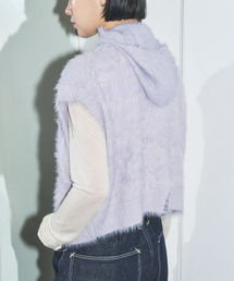 SAYAKADAVIS | SAYAKA DAVIS SHAGGY HOODIE VEST VKT65-WS:ニットベスト(ベスト)