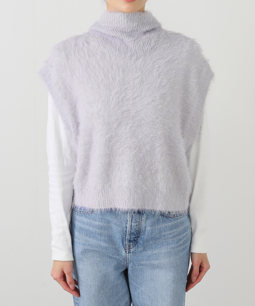 SAYAKADAVIS(サヤカディヴィス)の「SAYAKA DAVIS SHAGGY HOODIE VEST VKT65-WS:ニットベスト(ベスト・レディース・グレー・X-SMALL)」の5枚目の写真