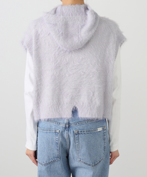 SAYAKADAVIS(サヤカディヴィス)の「SAYAKA DAVIS SHAGGY HOODIE VEST VKT65-WS:ニットベスト(ベスト・レディース・グレー・X-SMALL)」の7枚目の写真